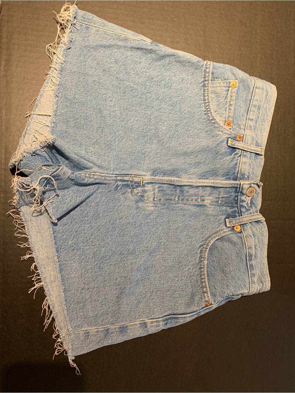 Levi's Light Blue Denim Cutoff Shorts with Frayed Hem